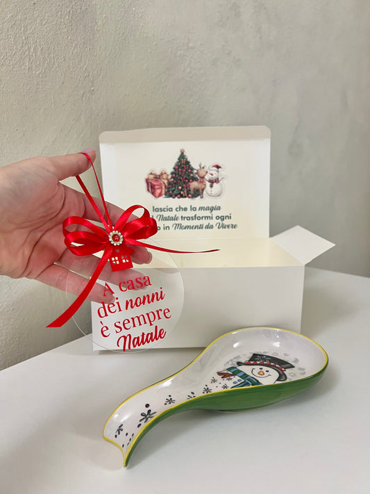 Gift Box Poggiamestolo Pupazzo con pallina personalizzata