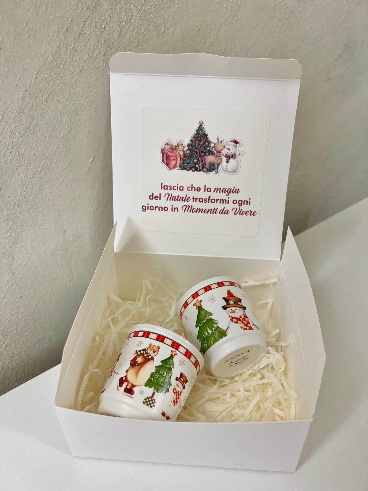 Gift Box Set 2 bicchierini Pupazzo con pallina personalizzata