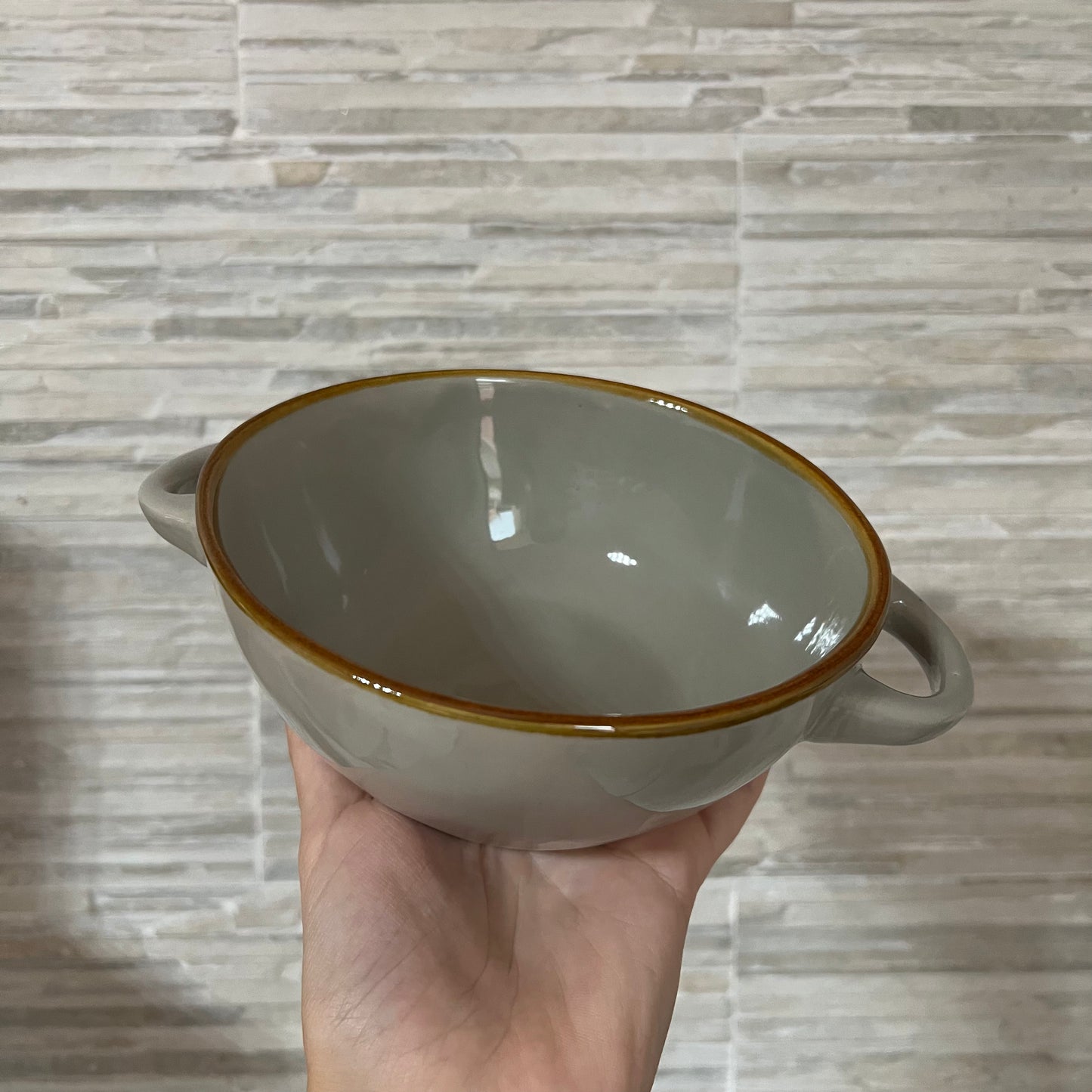 Ciotola zuppa con manici Grigio Perla