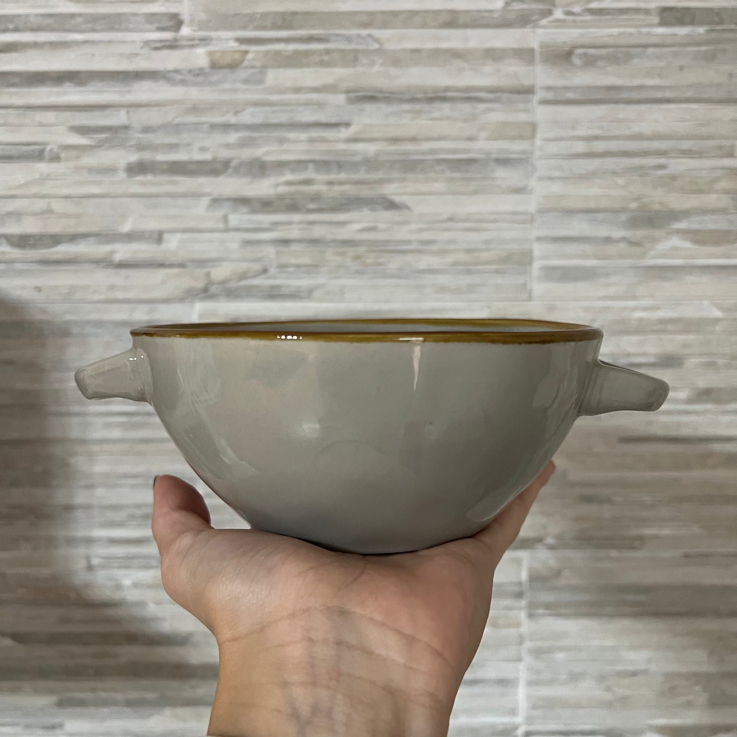 Ciotola zuppa con manici Grigio Perla