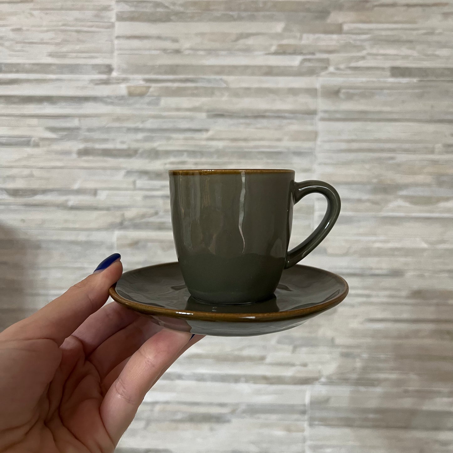 Tazza caffè con piattino Grigio Tortora