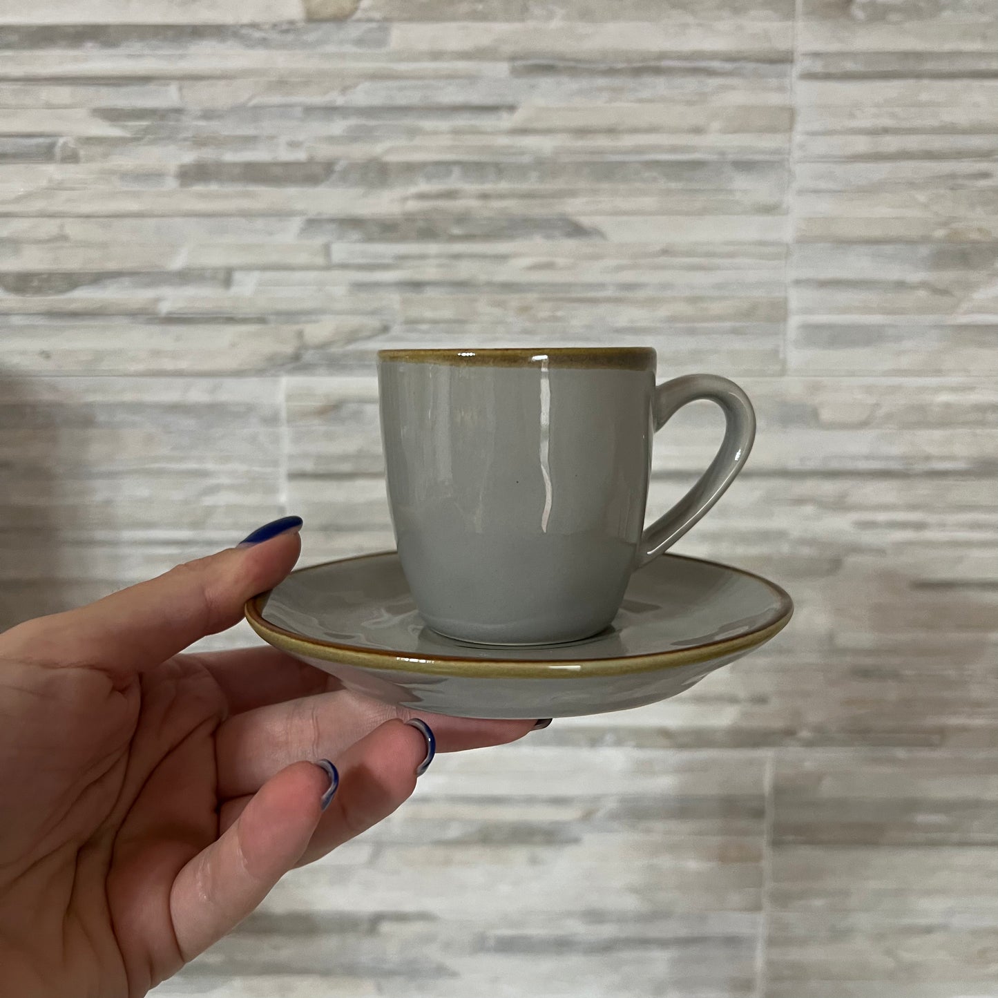 Tazza caffè con piattino Grigio Perla