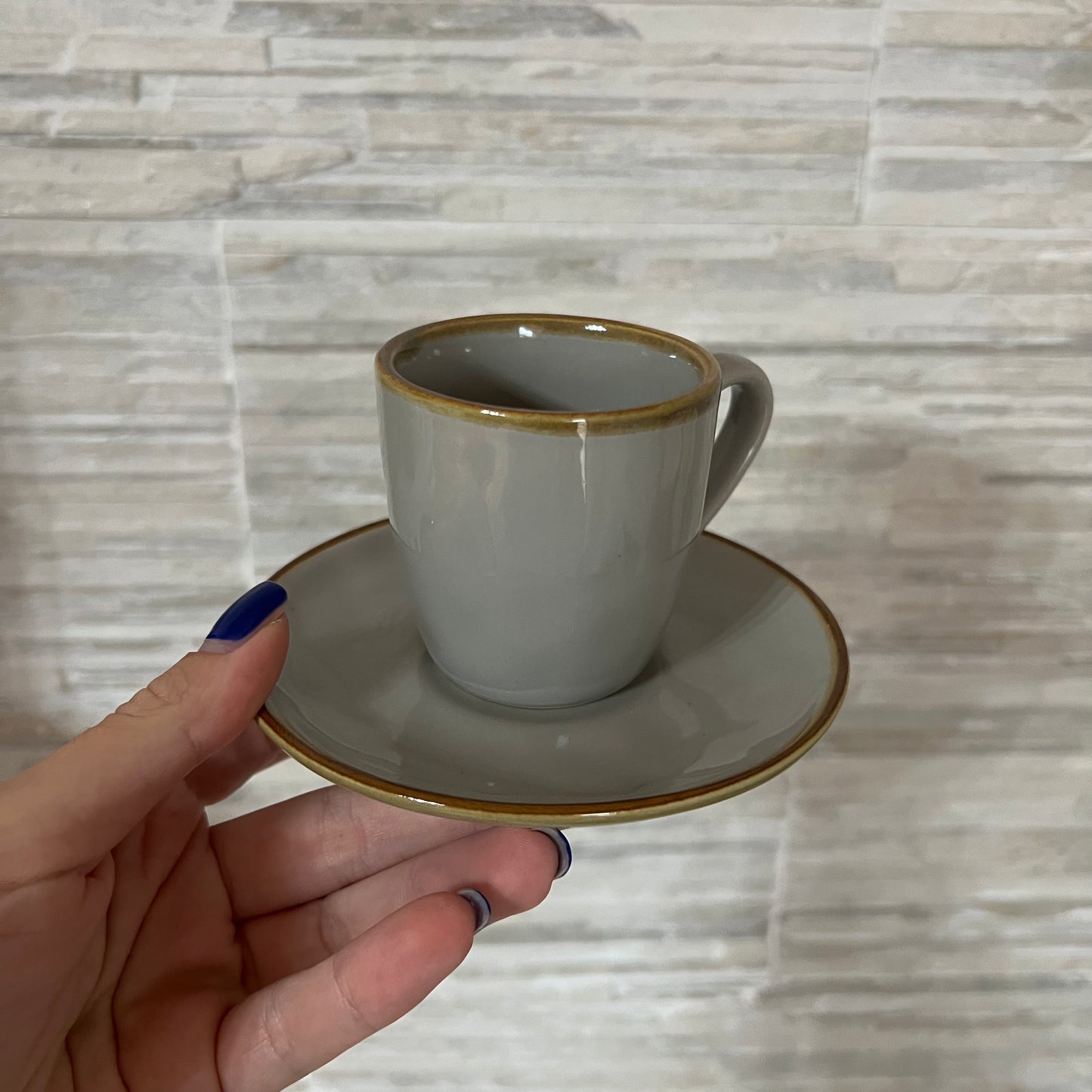 Tazza caffè con piattino Grigio Perla