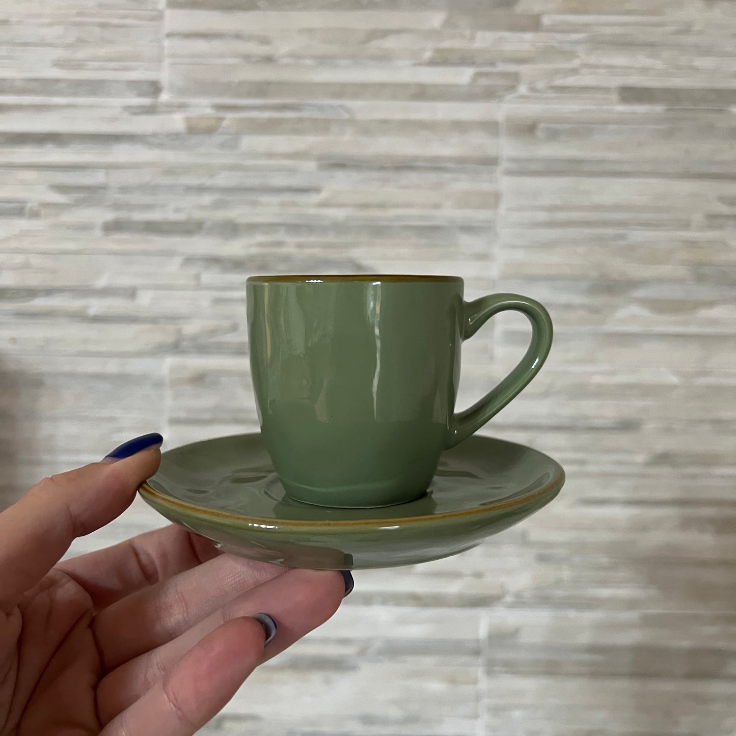 Tazza caffè con piattino Verde Oliva