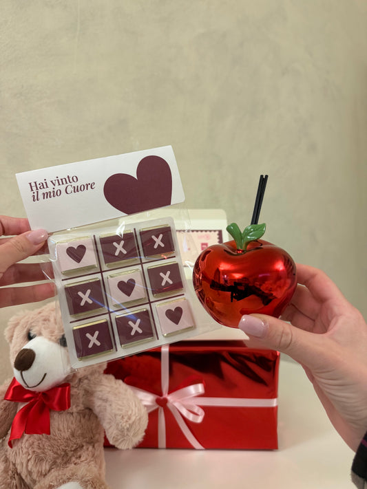 Gift-Box Profumatore Mela 8x8 con cioccolatini