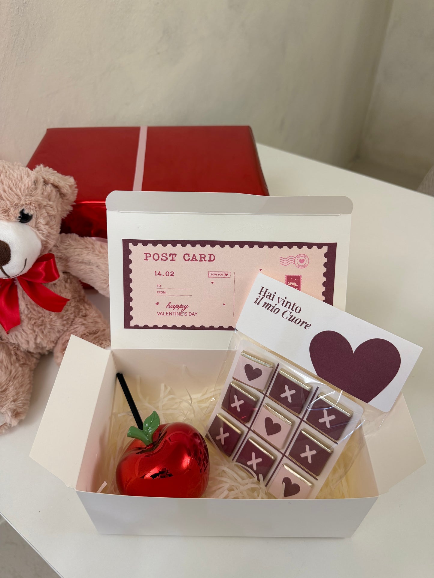 Gift-Box Profumatore Mela 8x8 con cioccolatini
