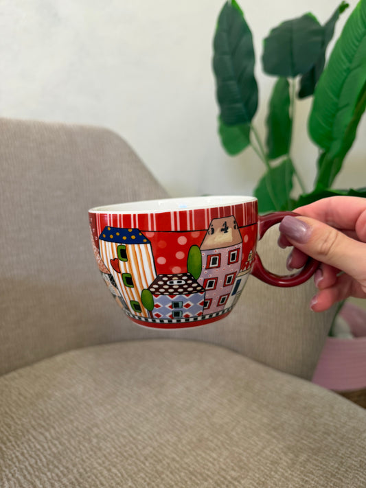 Tazza Colazione Paese Mio Rosso ml. 460