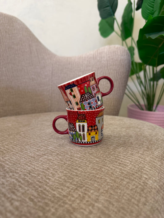 Set 2 Mini Mug Paese Mio Rosso ml. 90