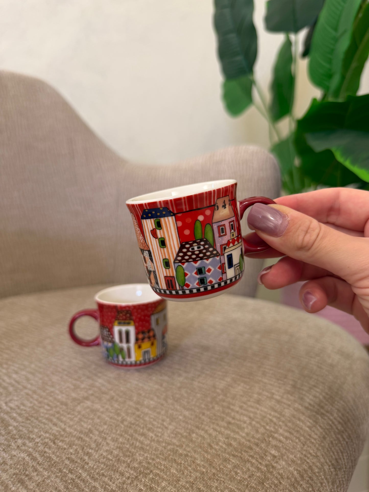Set 2 Mini Mug Paese Mio Rosso ml. 90
