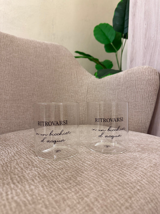 Set 2 Bicchieri Acqua "I Garbati" - Vetro,300 ml