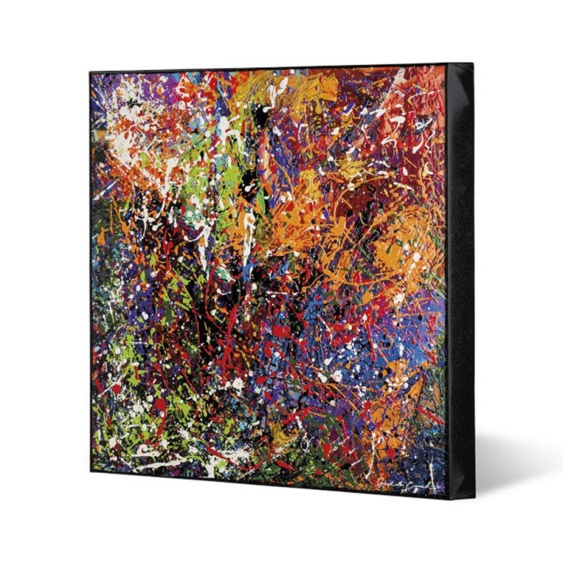 Quadro astratto "Non è Pollock Rosso" 50x50cm